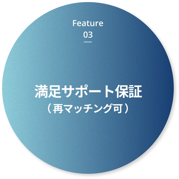 満足サポート保証（再マッチング可）